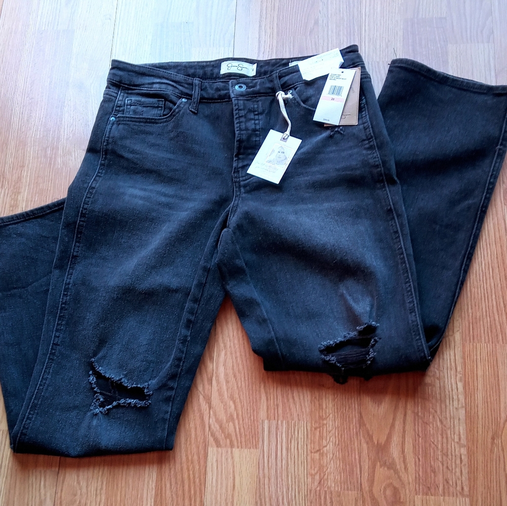 NWT Jessica Simpson ladies black jeans sz 28 msrp$89.50
